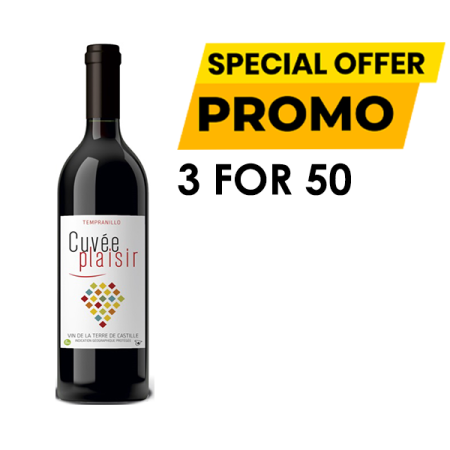 Cuvee Plaisir Tempranillo Tinto Bio 12.5% 12x75cl(3 FOR)